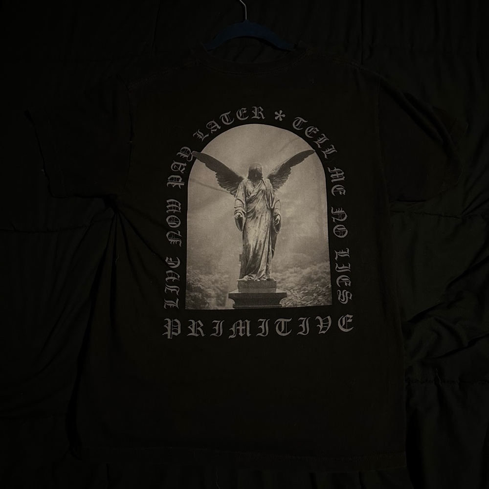 Primitive Black Short Sleeve Tee with Gothic Design